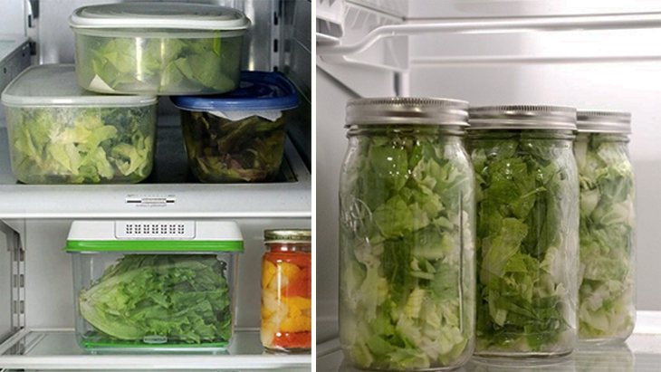 Зелень в холодильнике.